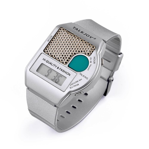 Silber sprechende armbanduhr - silber,